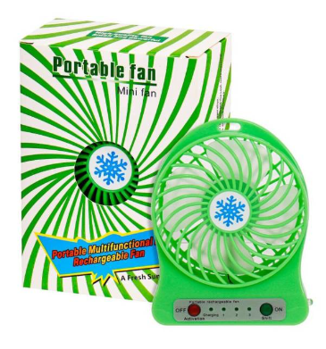 Ventilador USB silencioso portátil y recargable